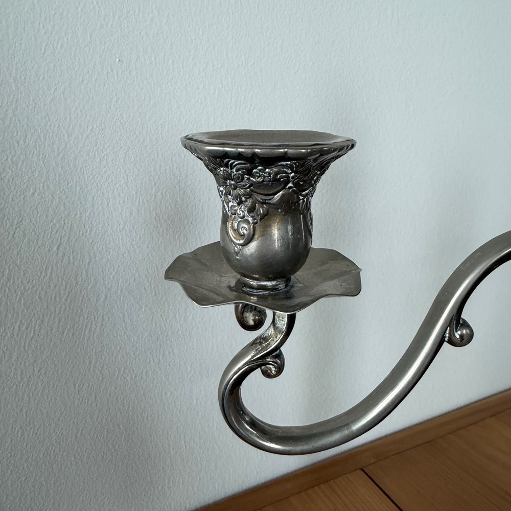 Vintage Antique Silver-Plated Victorian Style Candelabra - Picture 8 of 14